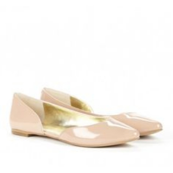 JULIANNE HOUGH NUDE BLUSH ALMOND TOE FLATS 9 B - Picture 1 of 7